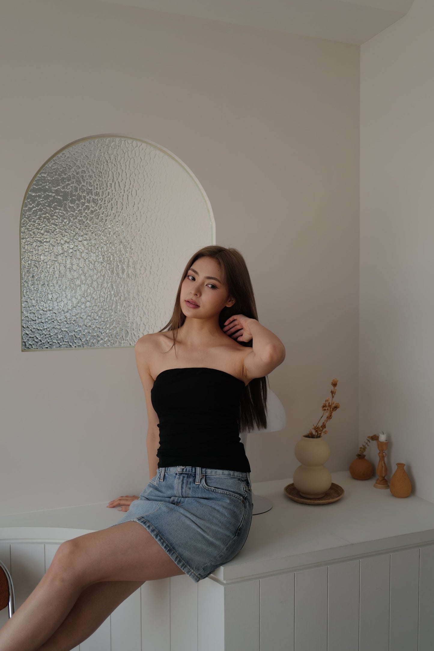 LIV 中低腰迷你牛仔裙 RV