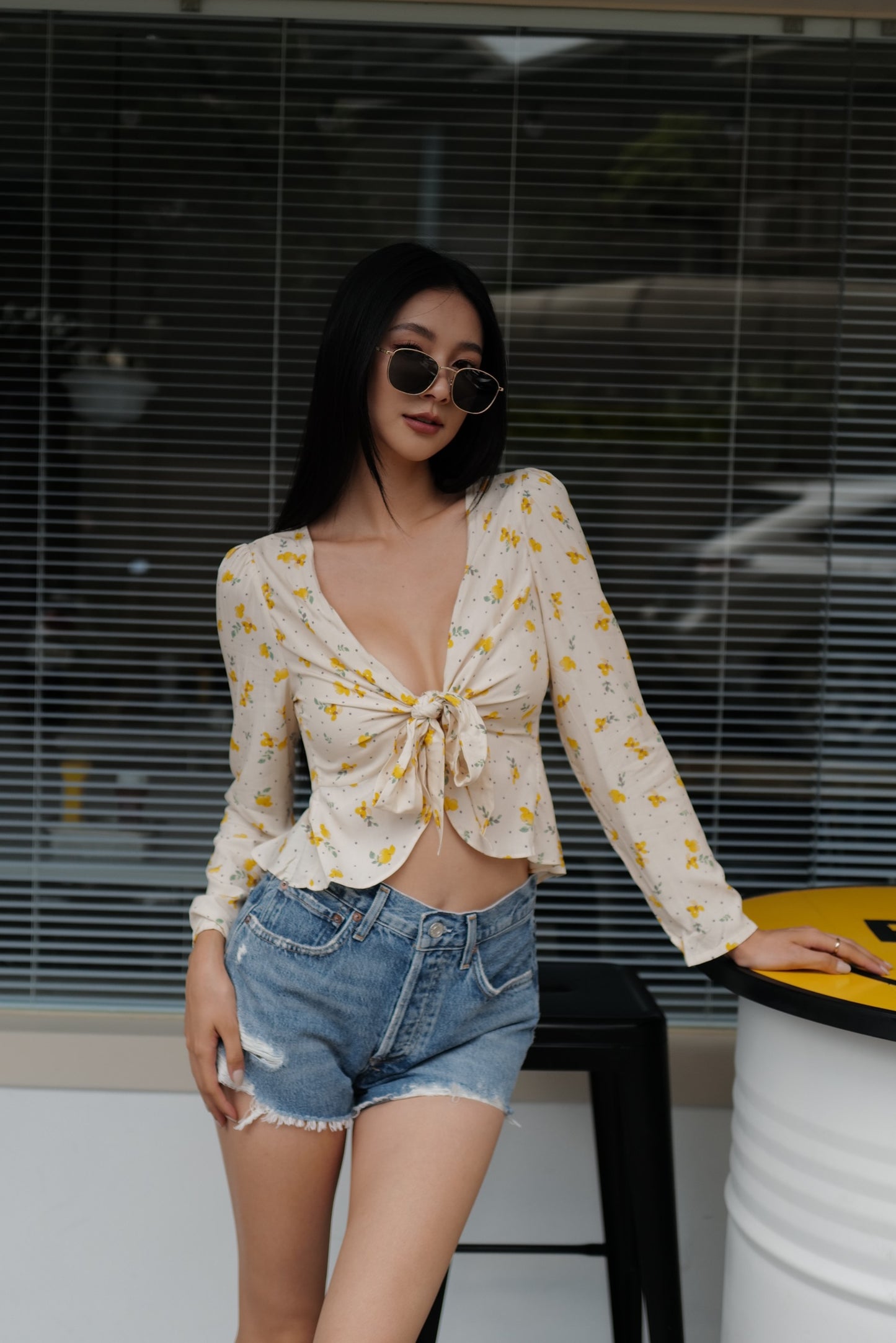 復古金框中款墨鏡