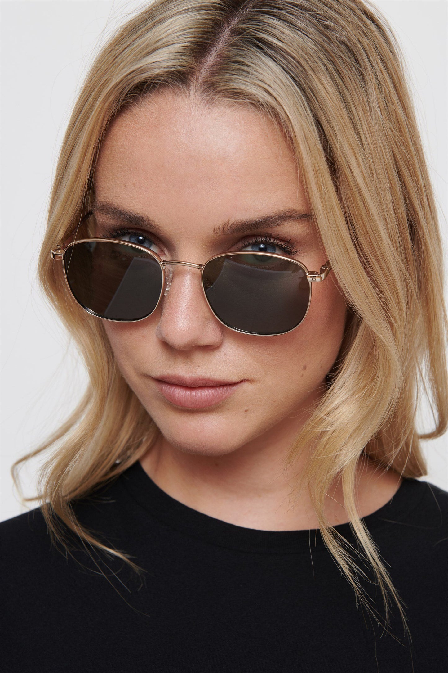 復古金框中款墨鏡