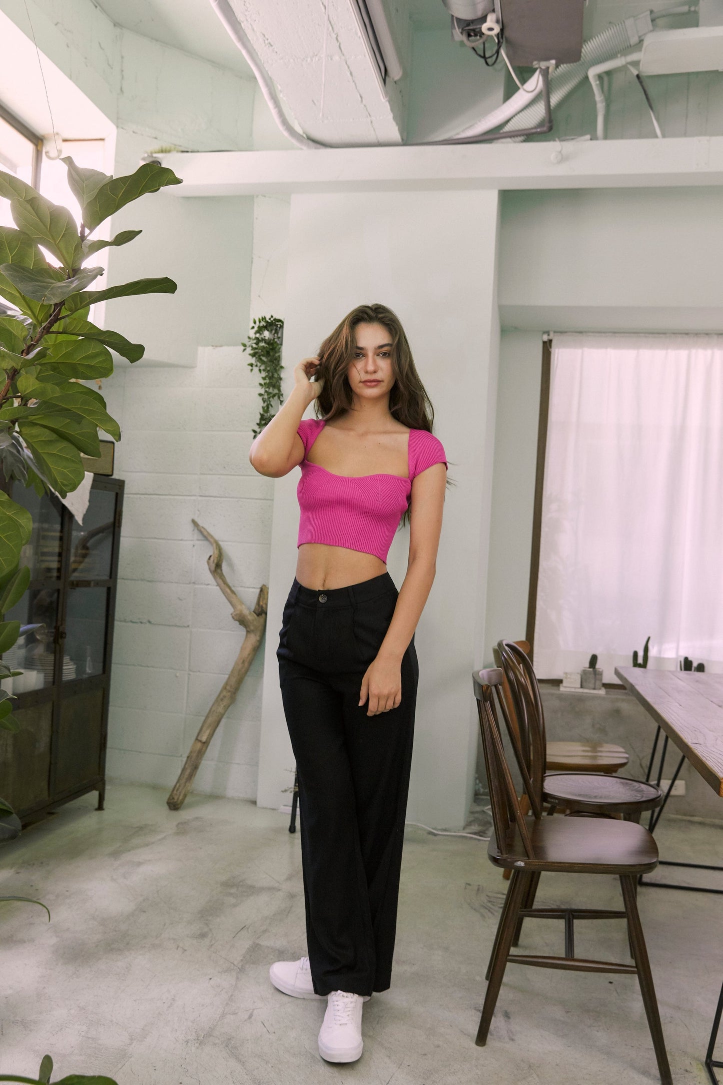 針織蓋肩袖上衣