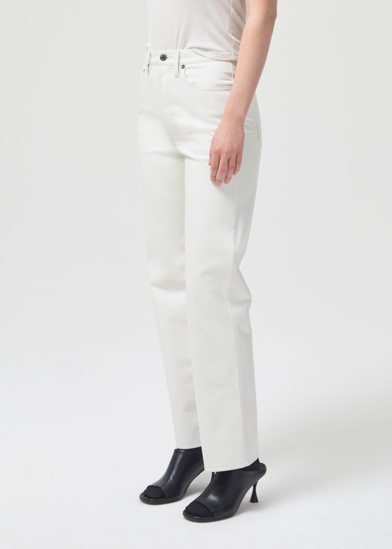 90's Pinch Waist 再生皮革直筒褲 兩色